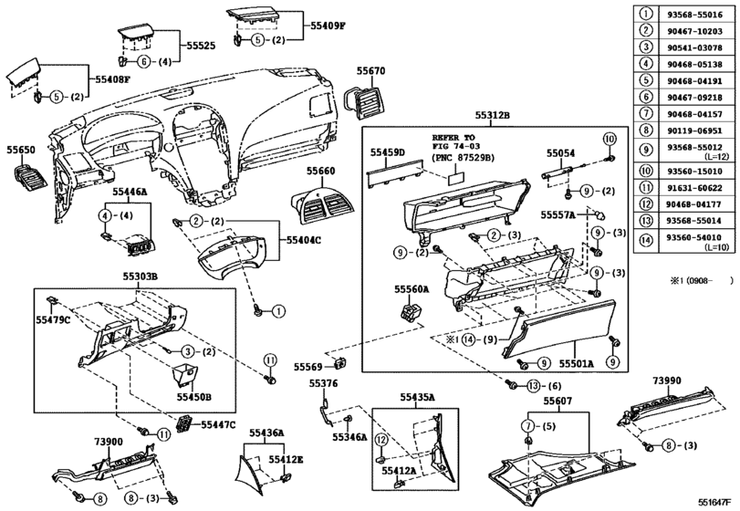 Instrument Panel & Glove Compartment