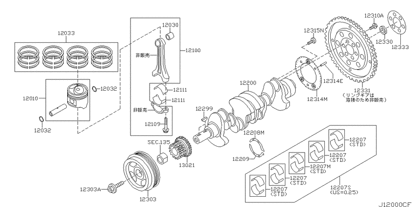 Piston,crankshaft & flywheel