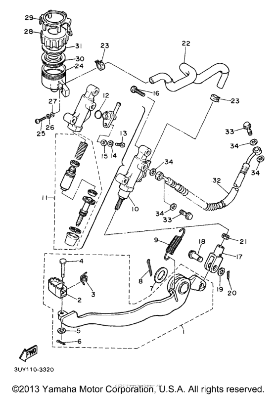 Rear master cylinder