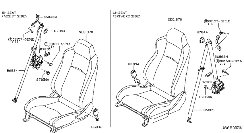 Front seat belt