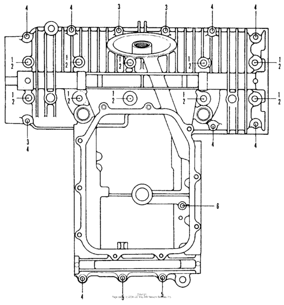 Lower case (bolt, washer)