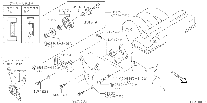 Power steering pump mounting