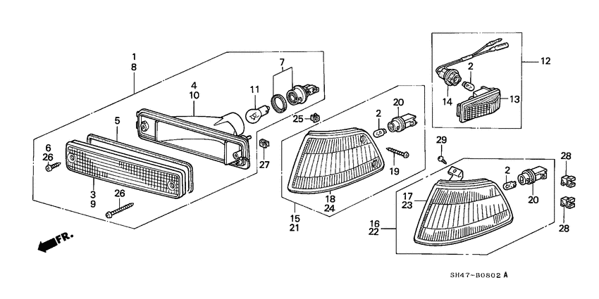 Front combination light