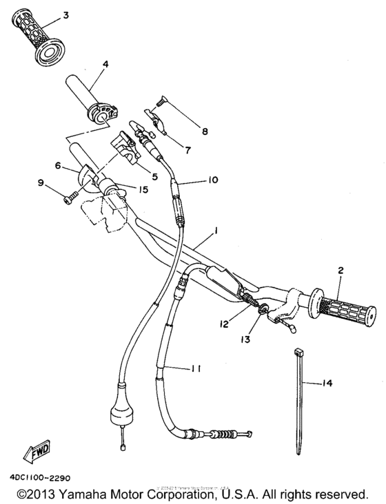 Steering handle - cable