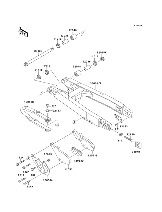 Swing arm(kx500-e2/e3)