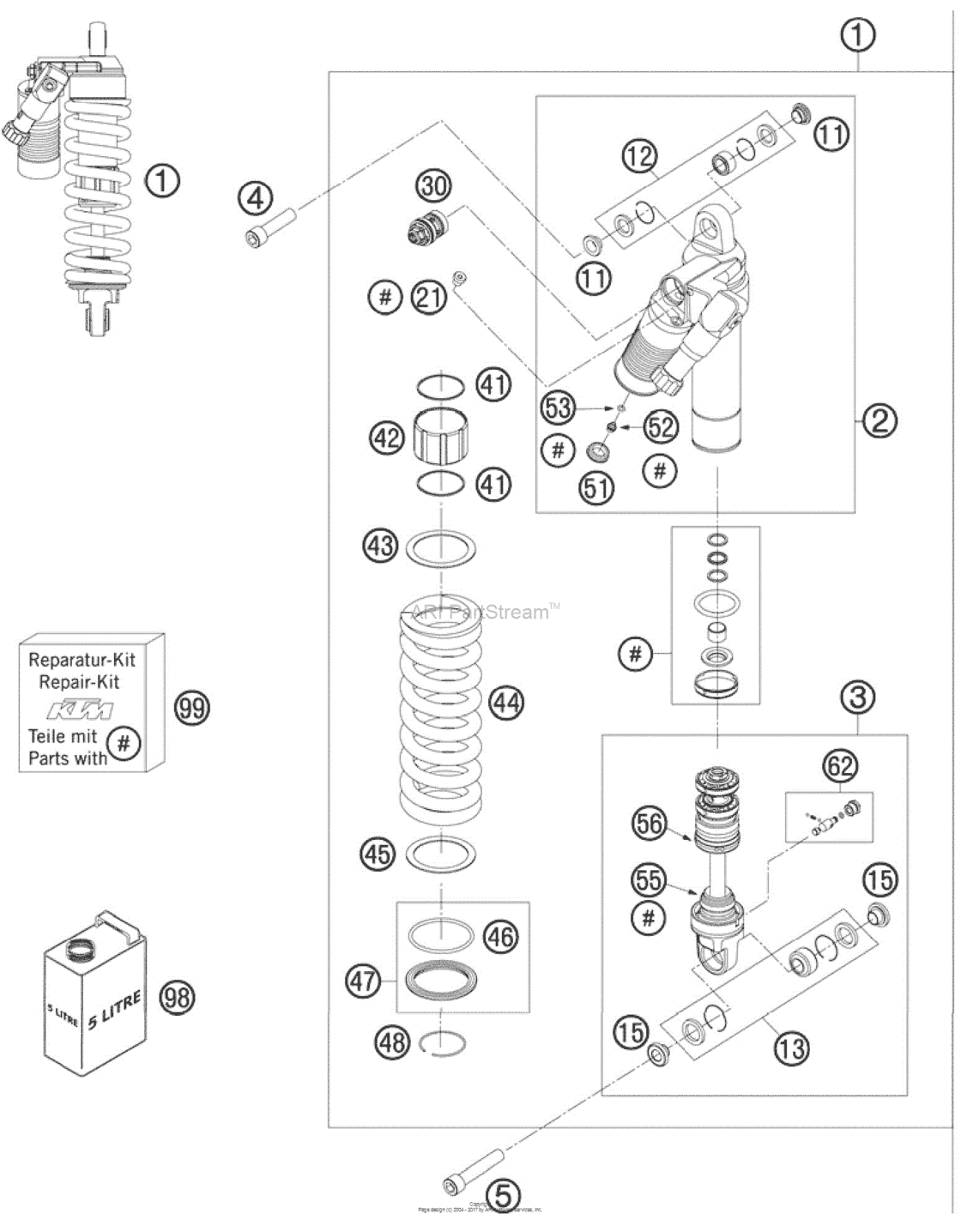 Monoshock для KTM 990, год: 2010. OEM запчасти - Мегазип (регион продаж -  US/EU, ,18109620-940844)