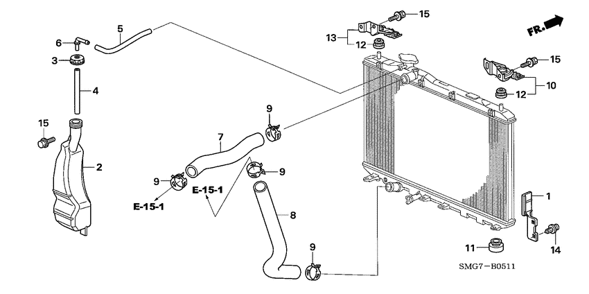 Radiator hose/reserve tan k