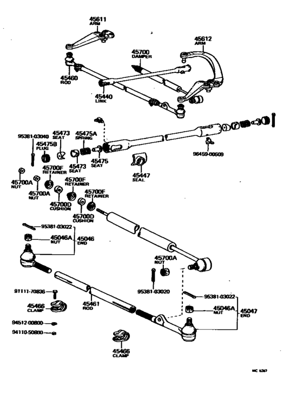 Front Steering Gear & Link for 1980 - 1982 Toyota PICKUP RN38 | U.S.A ...