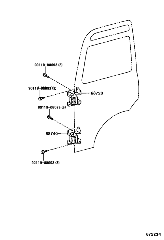 Front Door Window Regulator & Hinge