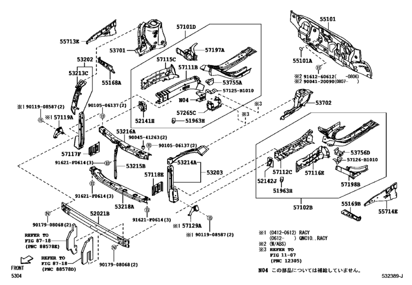 Front Fender Apron & Dash Panel
