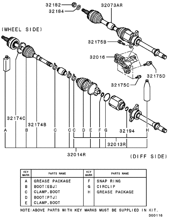 Front axle drive shaft