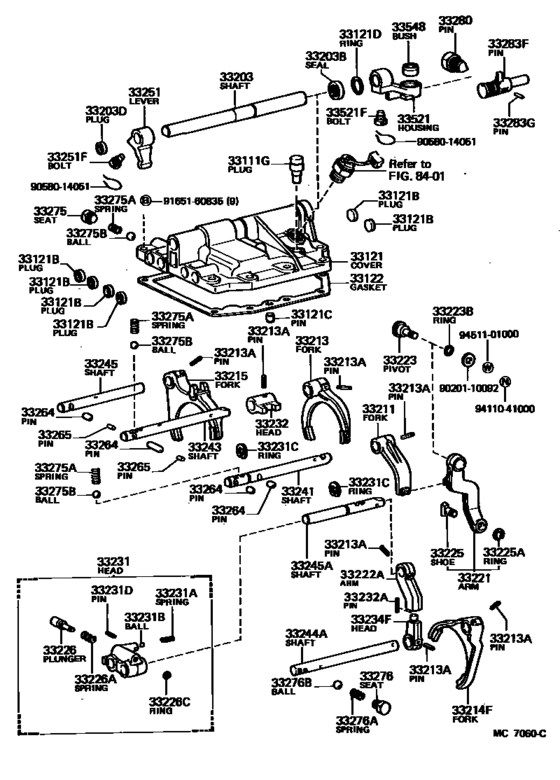 Gear Shift Fork & Lever Shaft (Mtm)
