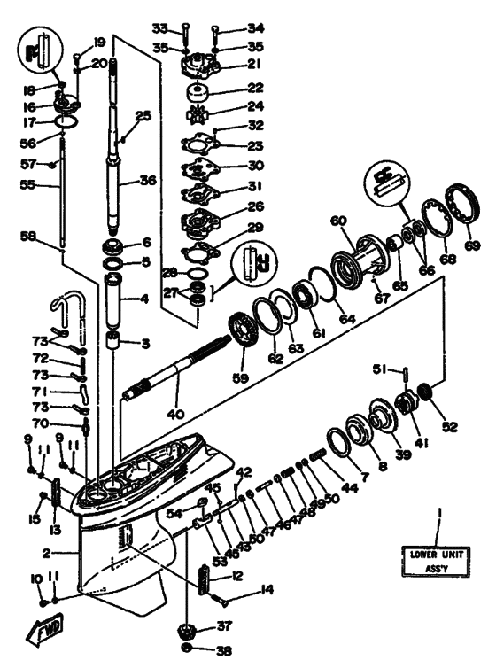 Lower casing & drive 1