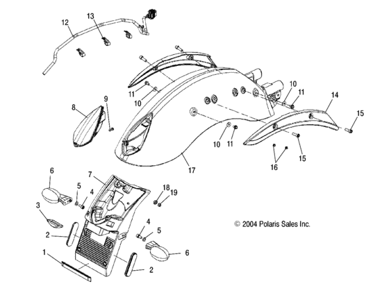 Body, rear fender and taillight