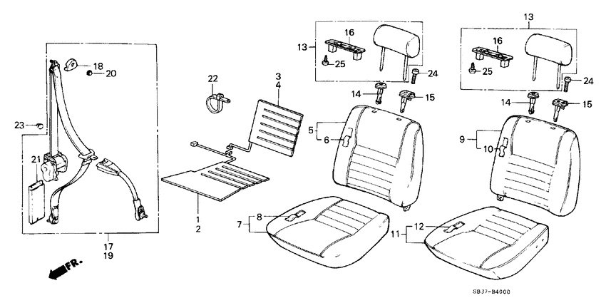 Front seat/seatbelts