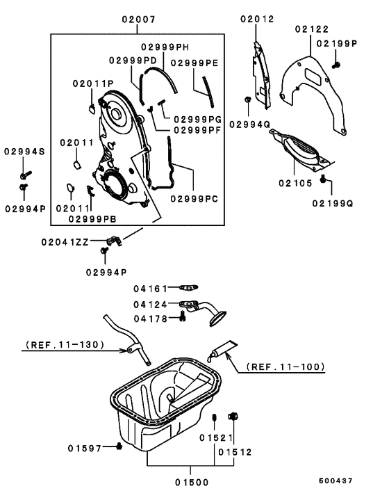 Cover,rear plate & oil pan