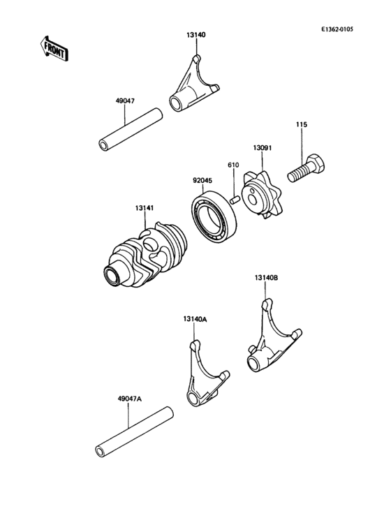 Gear change drum/shift fork(s)
