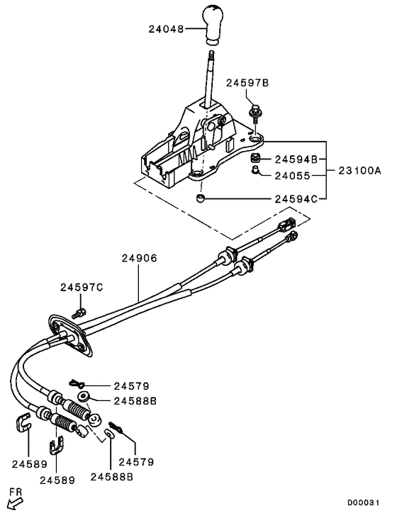 M/t floor shift linkage