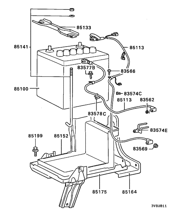 Battery cable & bracket