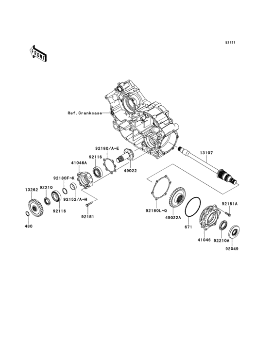 Front bevel gear(1/2)