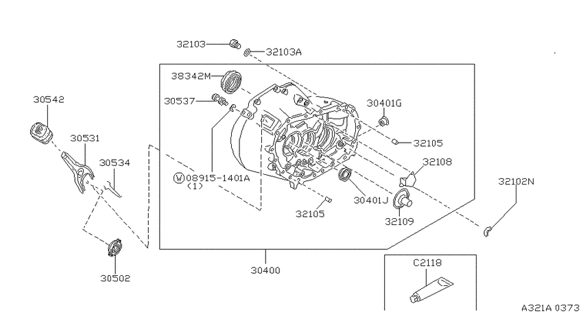 Transmission case & clutch release