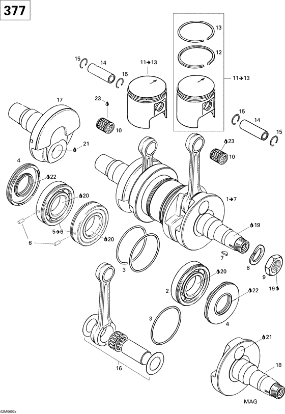 01- crankshaft and pistons 380f