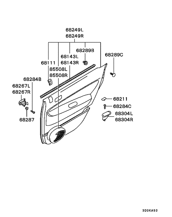 Rear door trim & pull handle