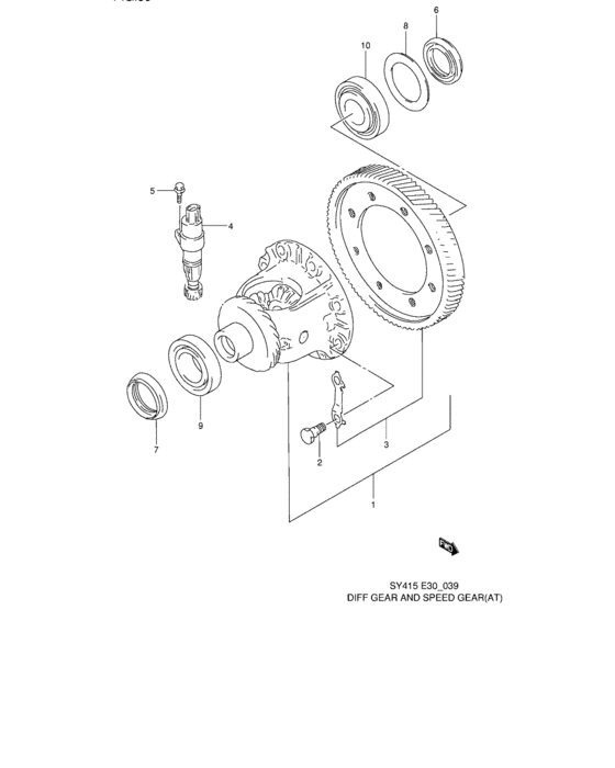 Diff gear and speed gear