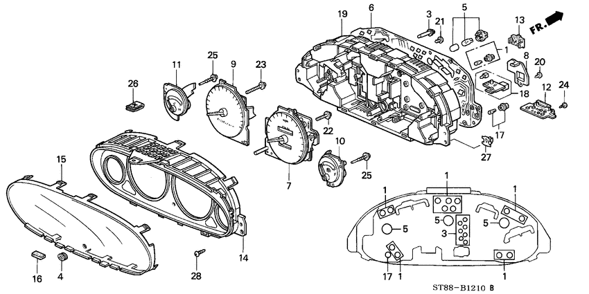 Combination meter components