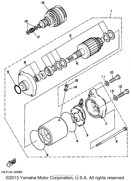Starting motor
