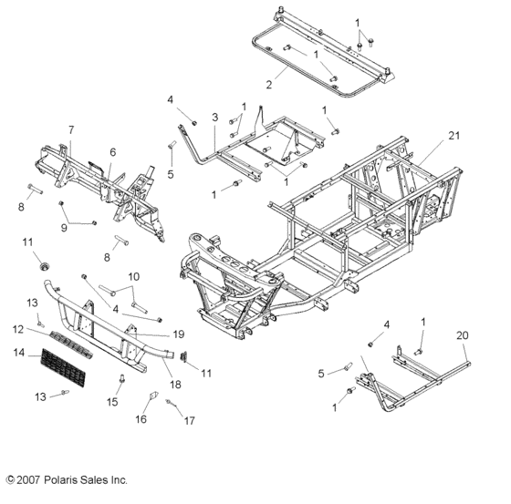 Chassis, frame and front bumper