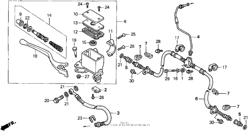Trx300 front brake master cylinder 92