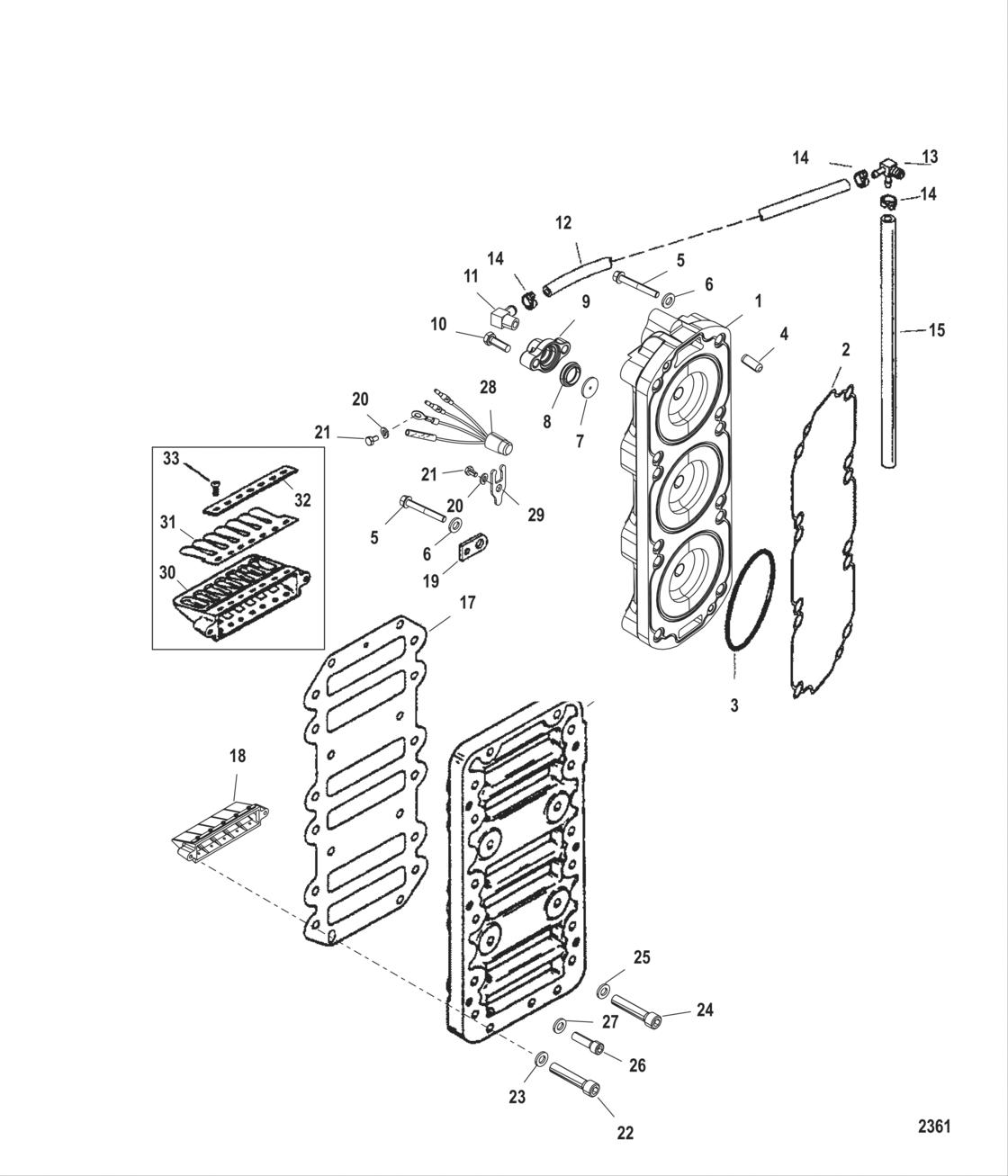 Reed Block And Cylinder Head