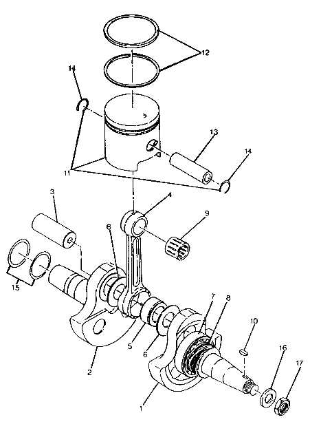 Crankshaft and piston