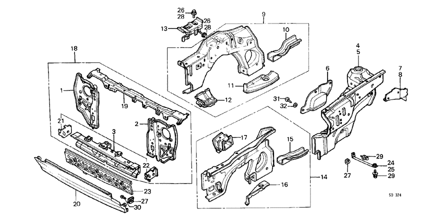 Body structure components