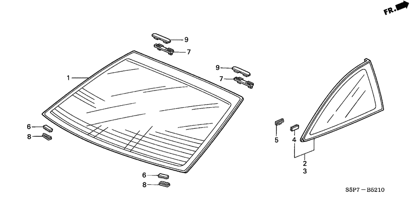 Rear windshield/ quarter glass