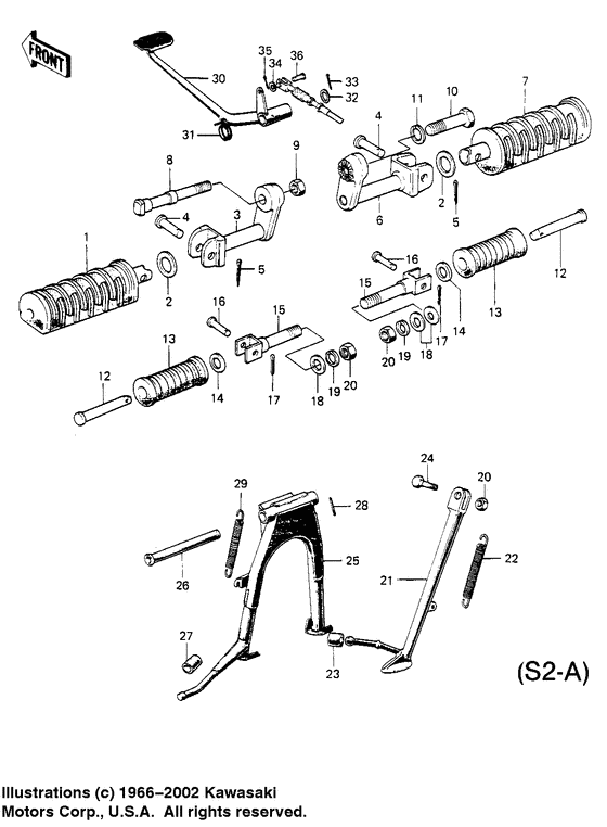 Footrests/stands/brake pedal