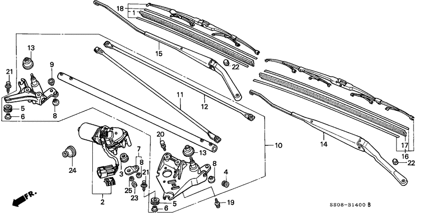 Front windshield wiper