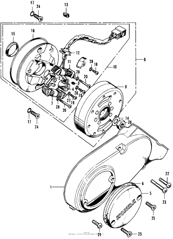 Left crankcase cover + alternator