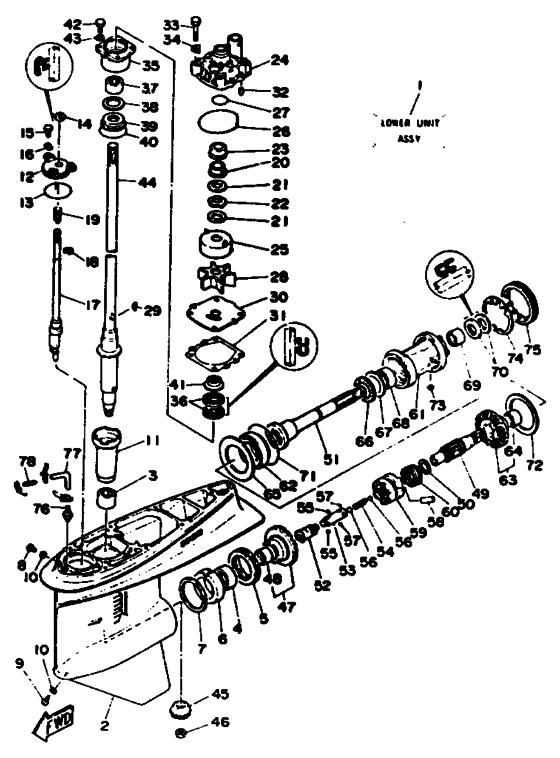 Lower casing drive three