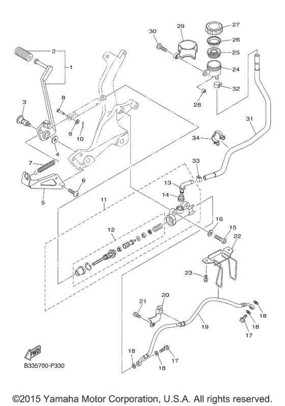 Rear master cylinder