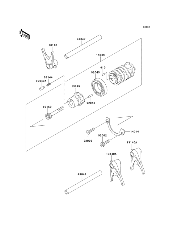 Gear change drum/shift fork(s)
