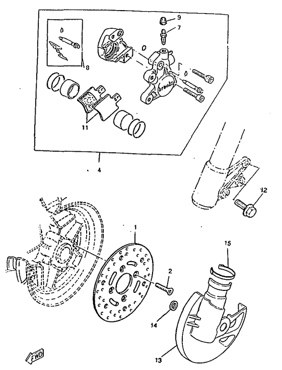 Front brake. caliper
