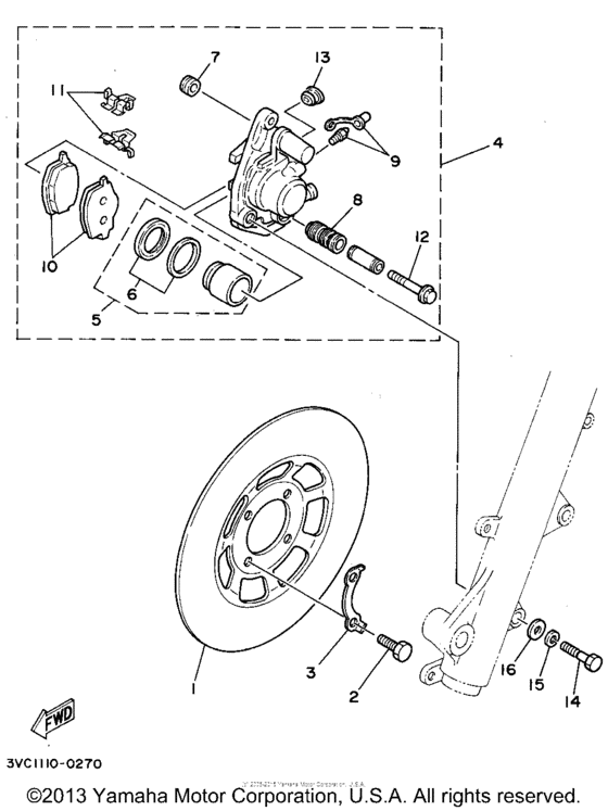 Front brake caliper