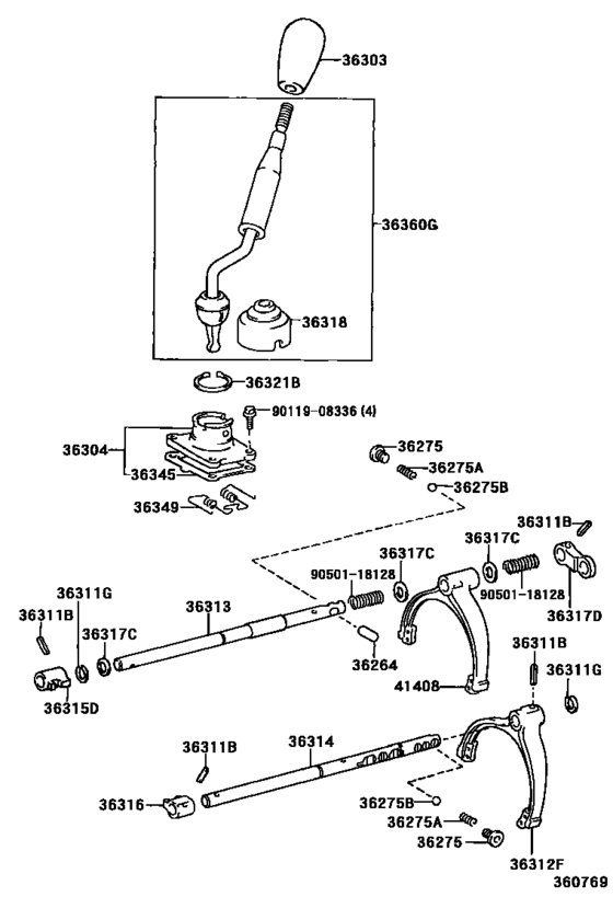 Transfer Lever & Shift Rod