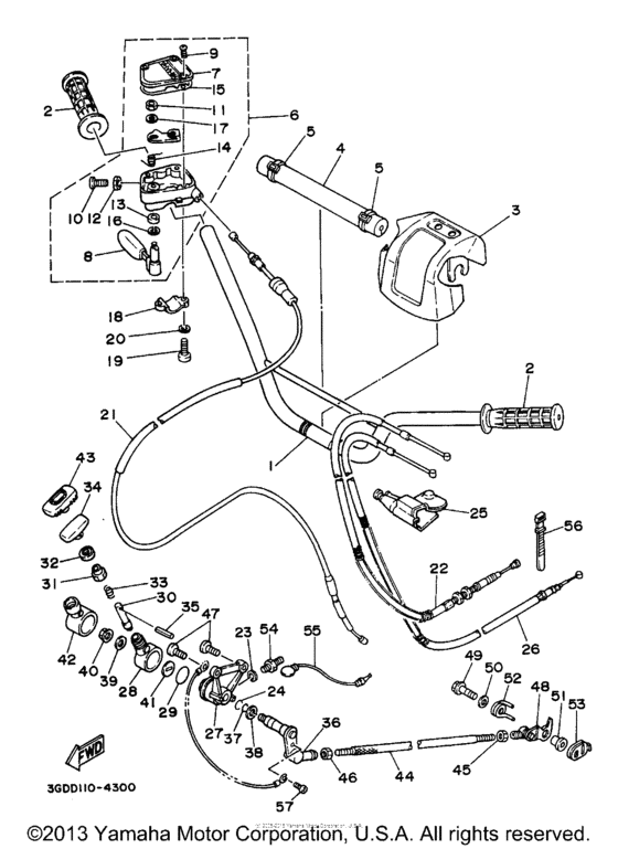 Steering handle & cable