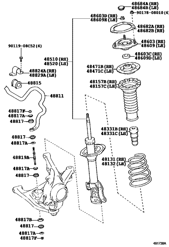 Front Spring & Shock Absorber for 2003 - 2015 Toyota SIENTA NCP81 ...