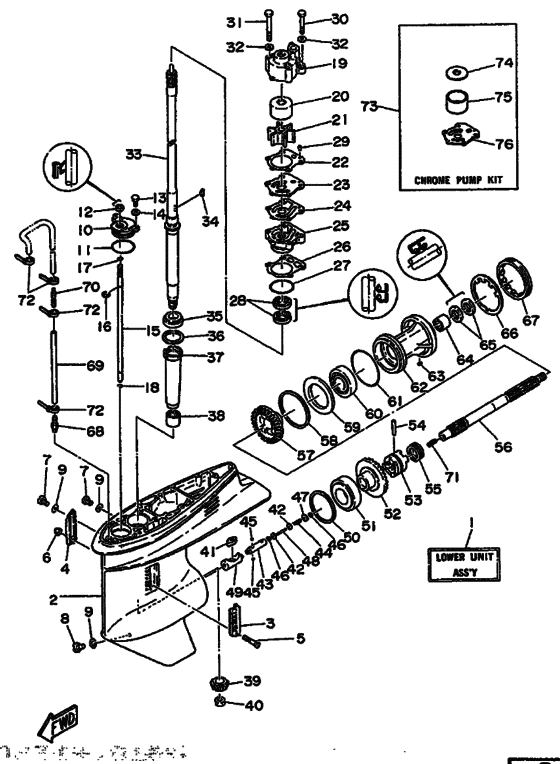 Lower casing & drive 1
