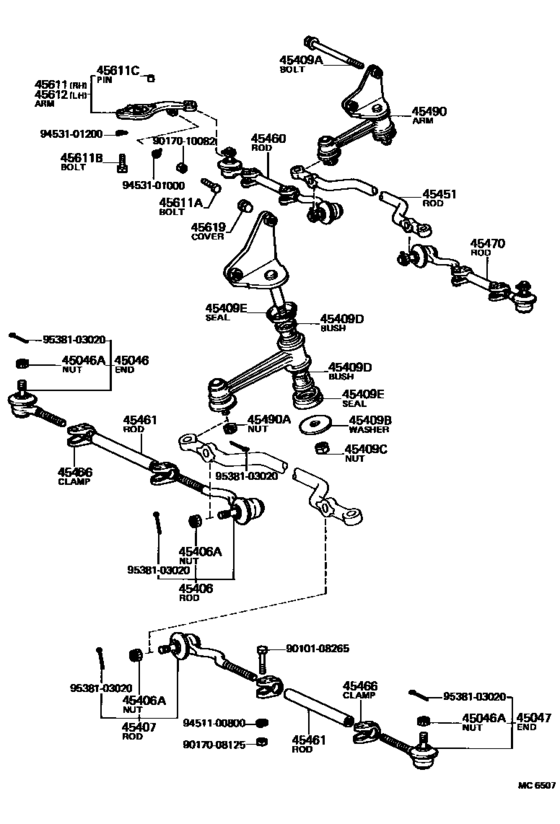 Front Steering Gear & Link for 1981 1982 Toyota COROLLA TE72 U.S.A