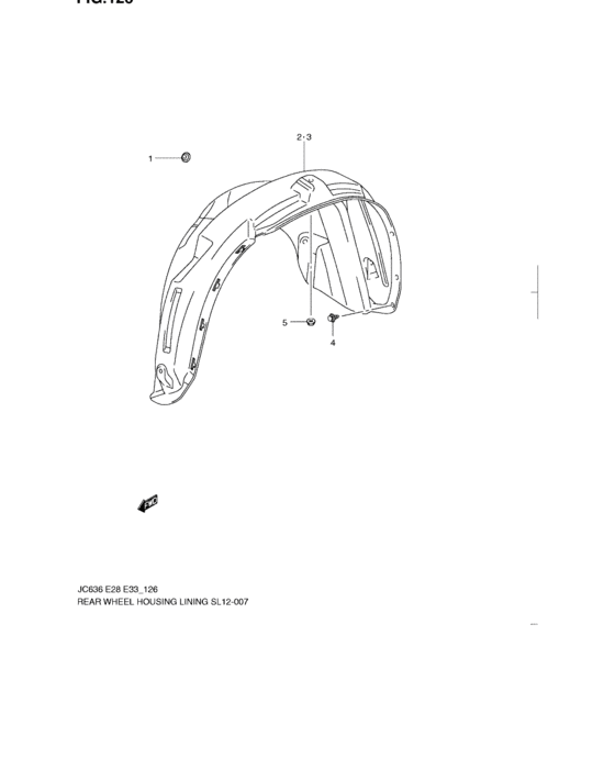 Rear wheel housing lining